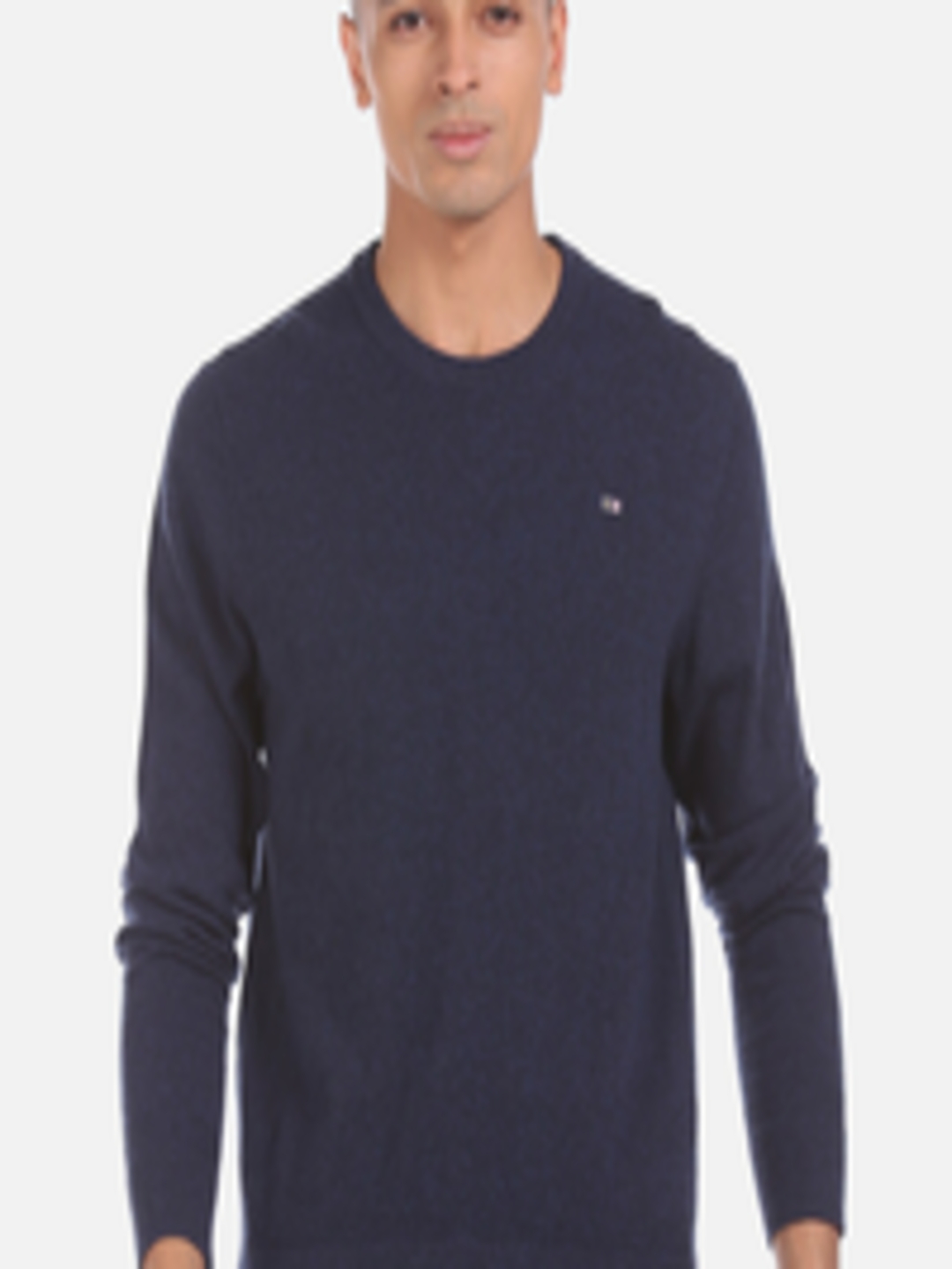 Buy Arrow Sport Men Blue Solid Pullover Sweater - Sweaters for Men ...