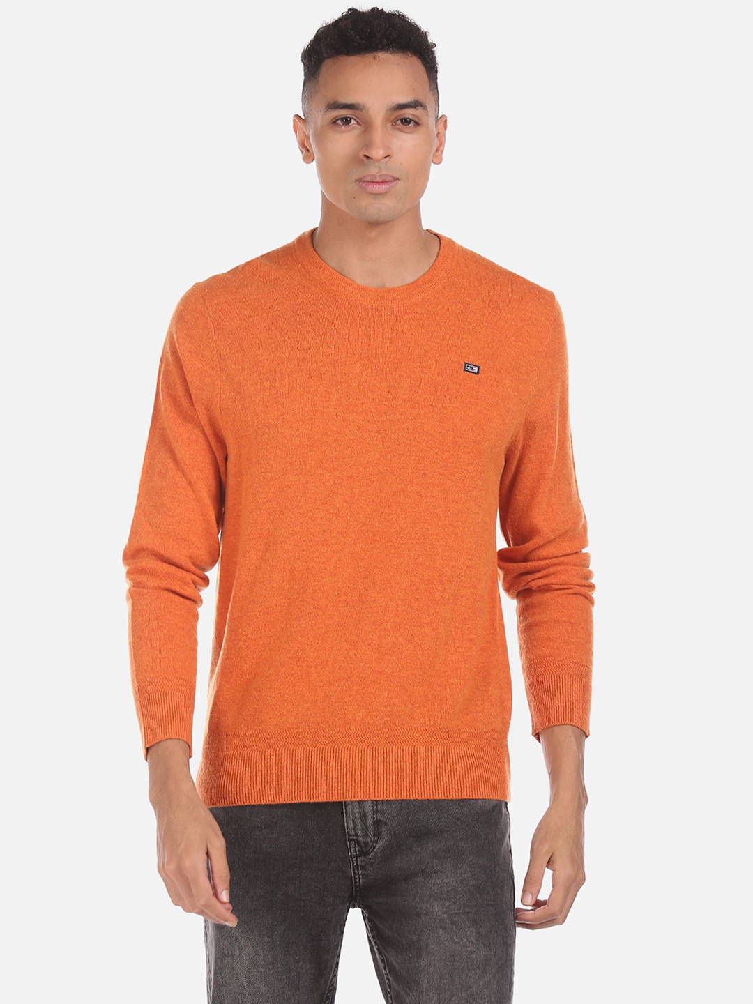 Buy Arrow Sport Men Orange Solid Pullover Sweaters for Men 13194550 Myntra