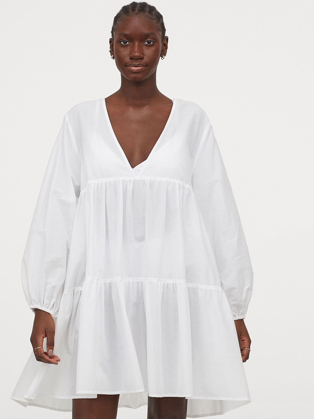 Buy H&M Women White Poplin Beach Dress Dresses for Women 13195186