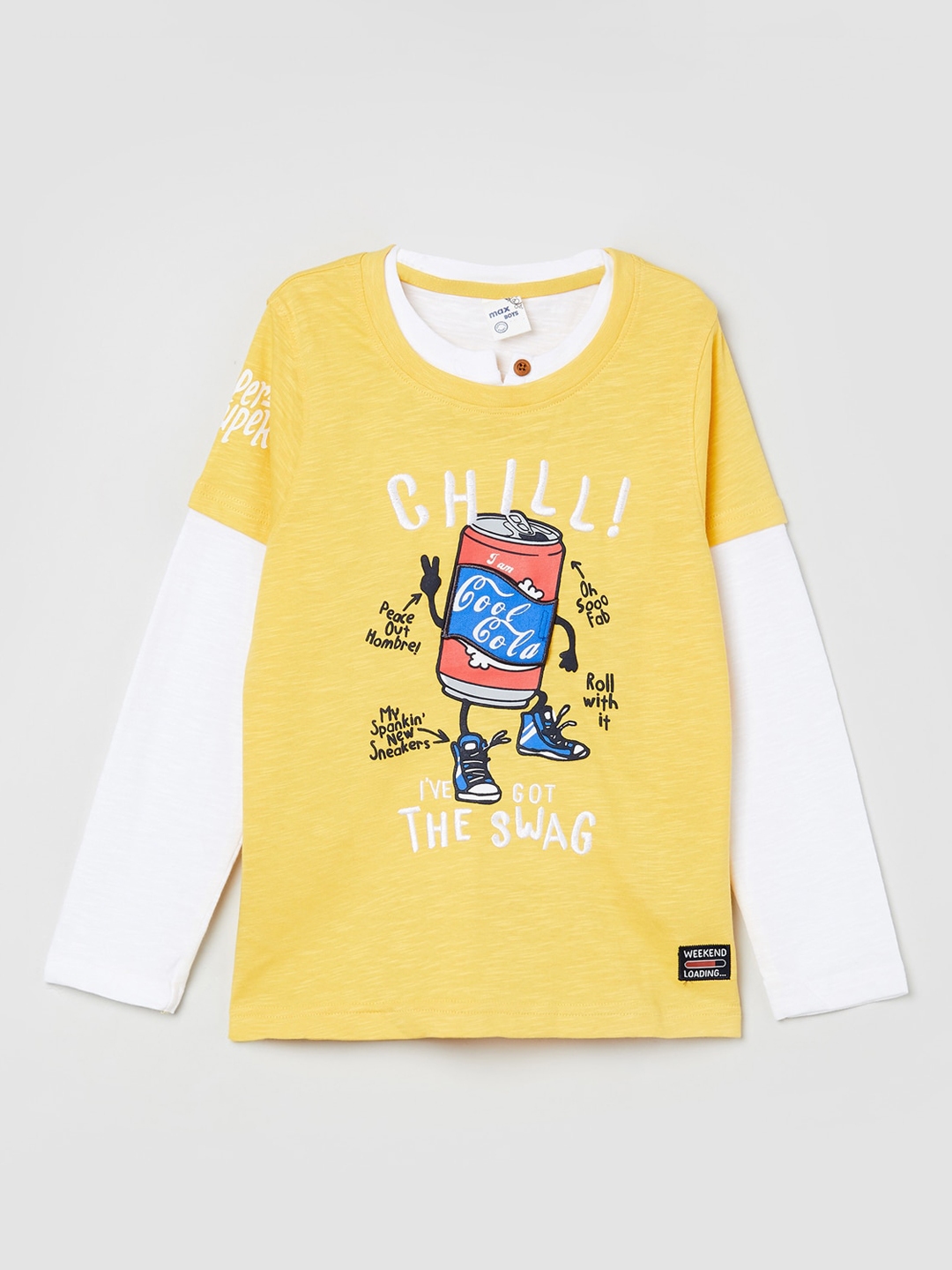 Buy Max Boys Yellow Printed Round Neck T Shirt - Tshirts for Boys 13199478 | Myntra