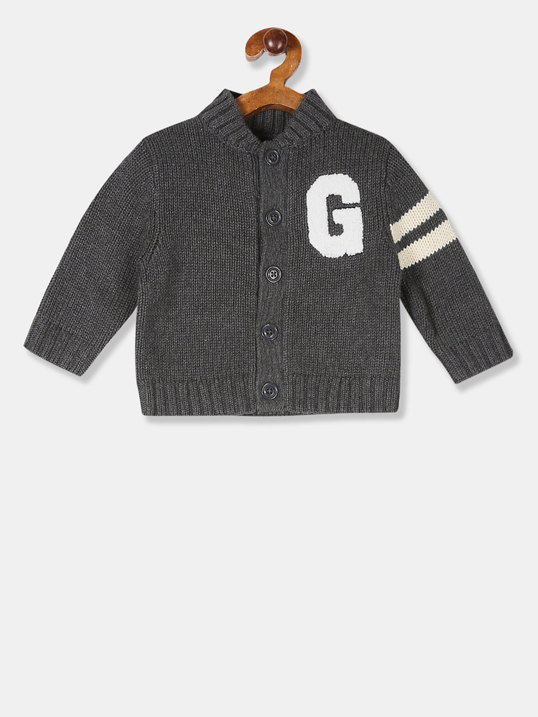 Buy GAP Boys Grey Self Design Cardigan Sweater Sweaters for Boys
