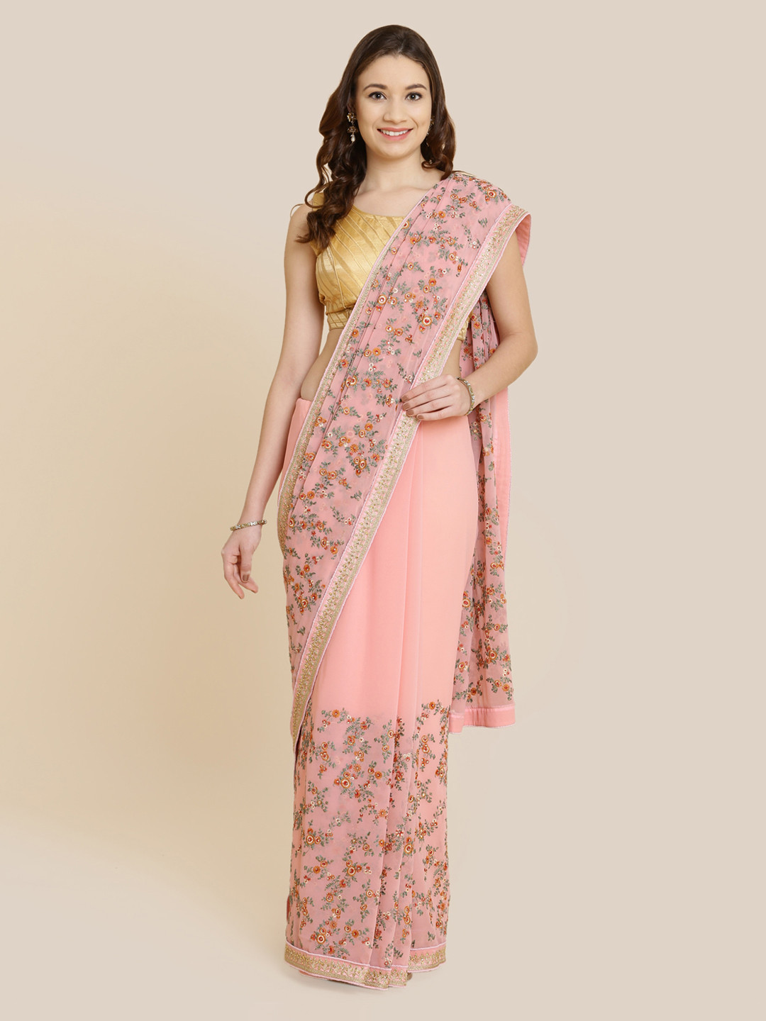 Poly georgette saree clearance