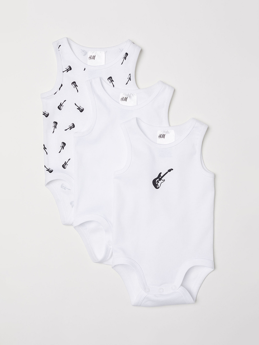 Buy H&M Boys White 3 Pack Sleeveless Bodysuits Bodysuit for Boys