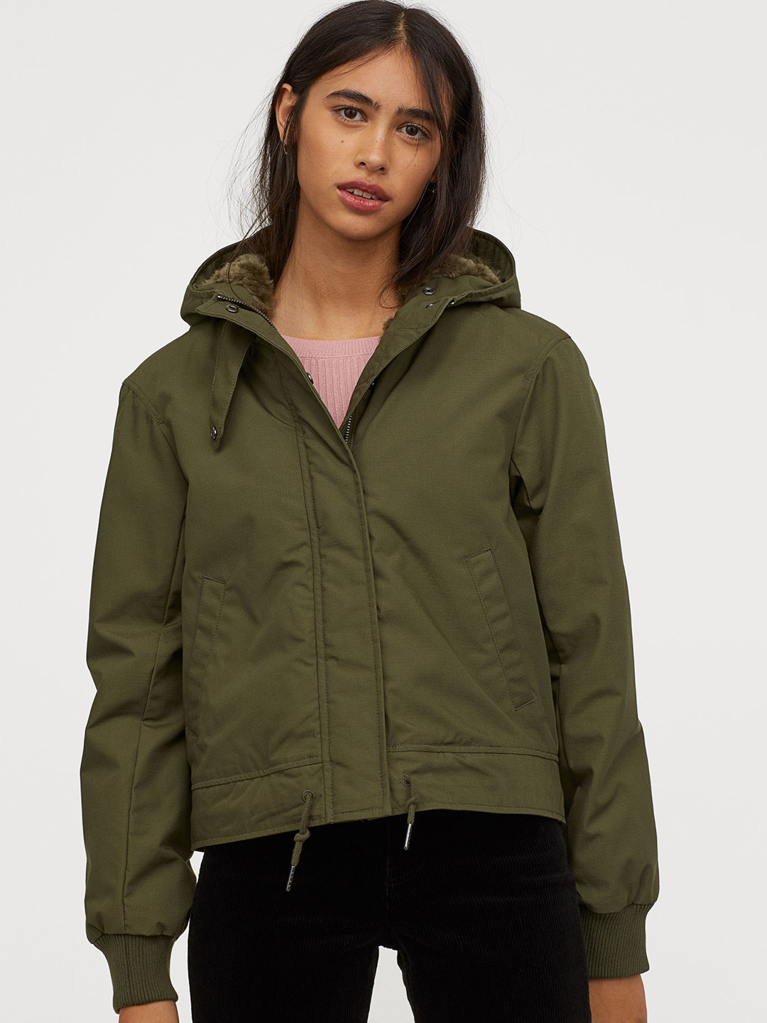 Buy H&M Women Green Solid Padded Jacket Jackets for Women 11503004 Myntra