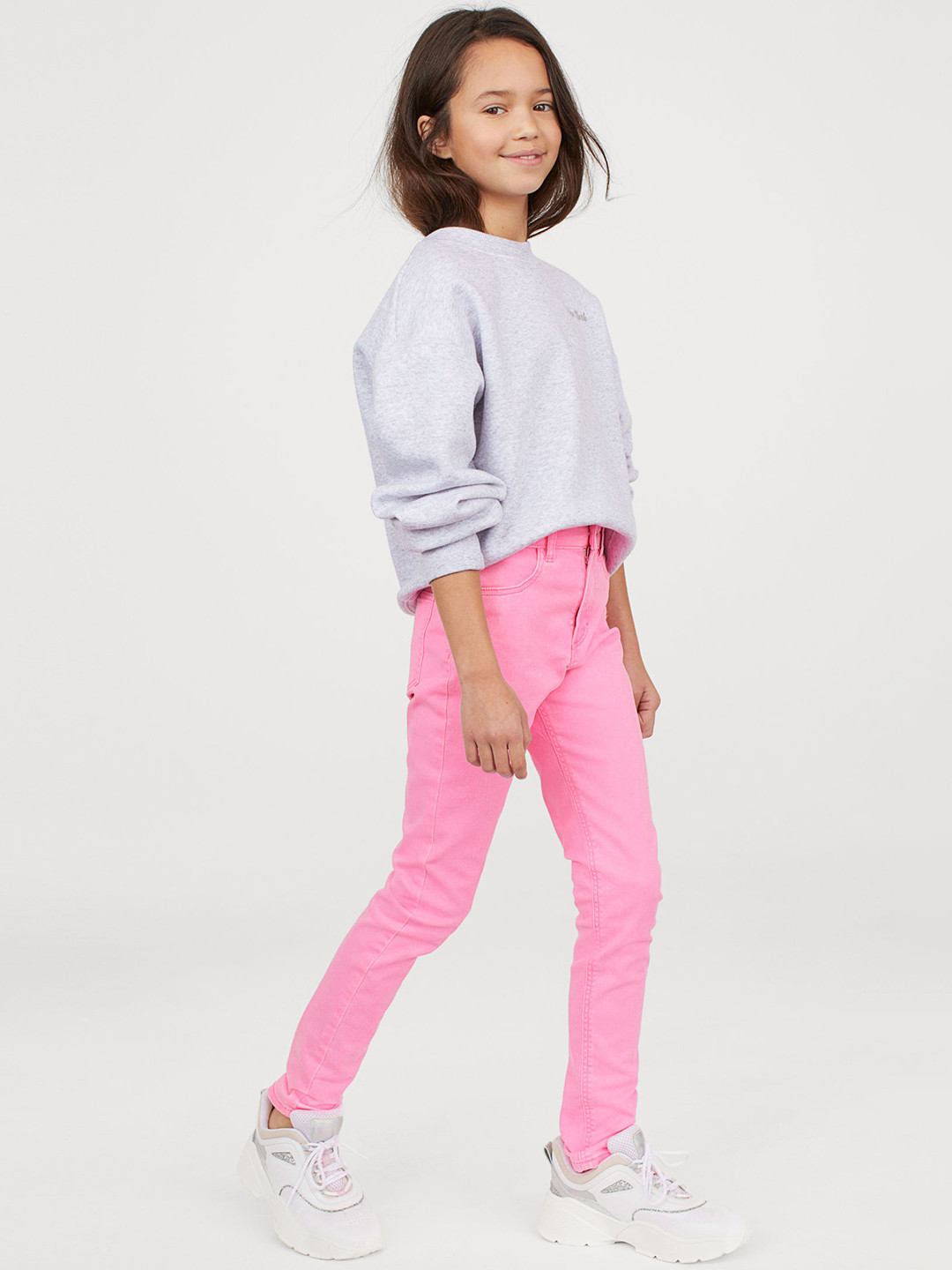 Buy H&M Girls Pink Stretch Twill Trousers Trousers for Girls 11503050