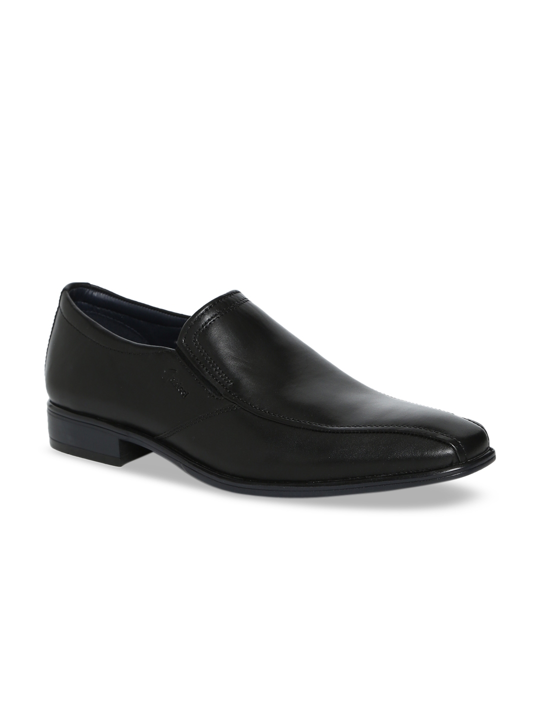 Buy GABICCI Men Black Solid Peters Windsor Leather Formal Slip Ons ...