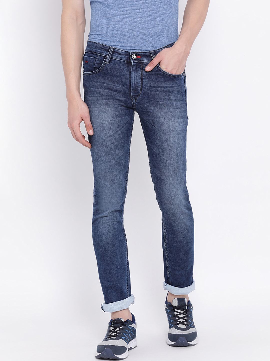 Buy Crimsoune Club Men Blue Slim Fit Mid Rise Clean Look Jeans - Jeans ...