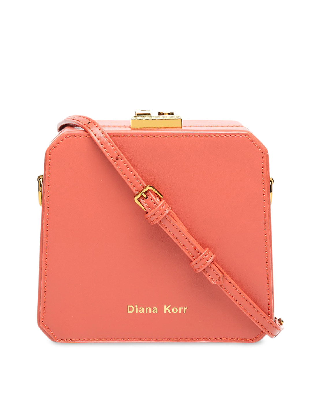 Buy Diana Korr Coral Pink Solid Sling Bag Handbags for Women 11498396