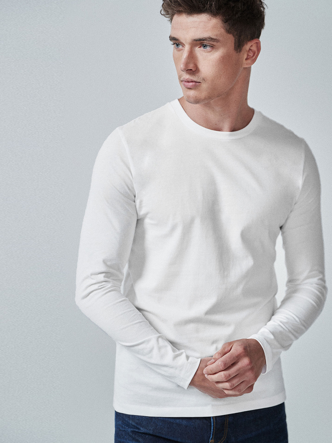 Buy Next Men White Solid Round Neck Pure Cotton T Shirt Tshirts for Men 11511216 Myntra