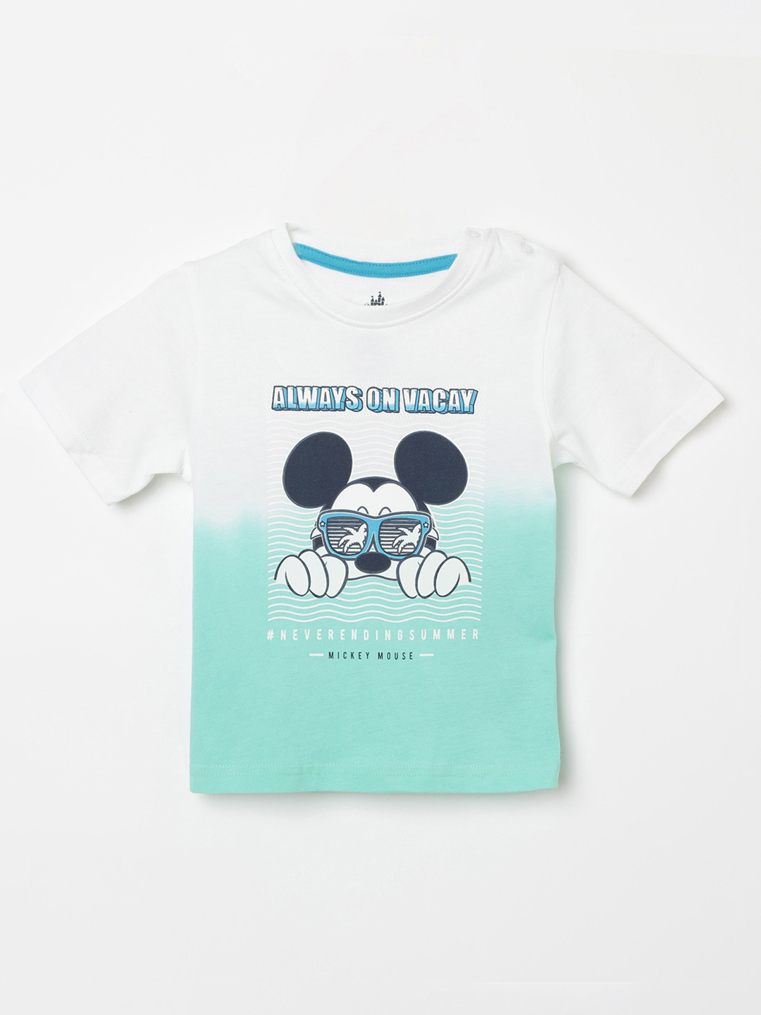 Buy Juniors By Lifestyle Infant Green & White Colourblocked Round Neck