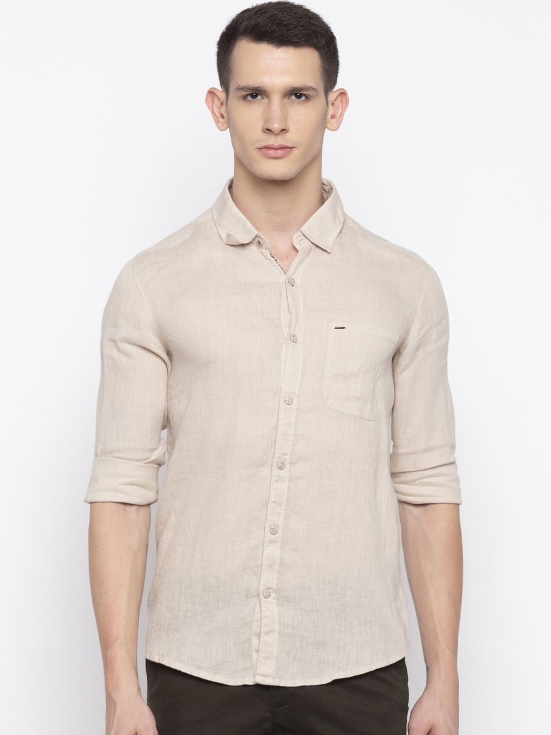 Buy SPYKAR Men Brown Slim Fit Solid Casual Shirt - Shirts for Men 