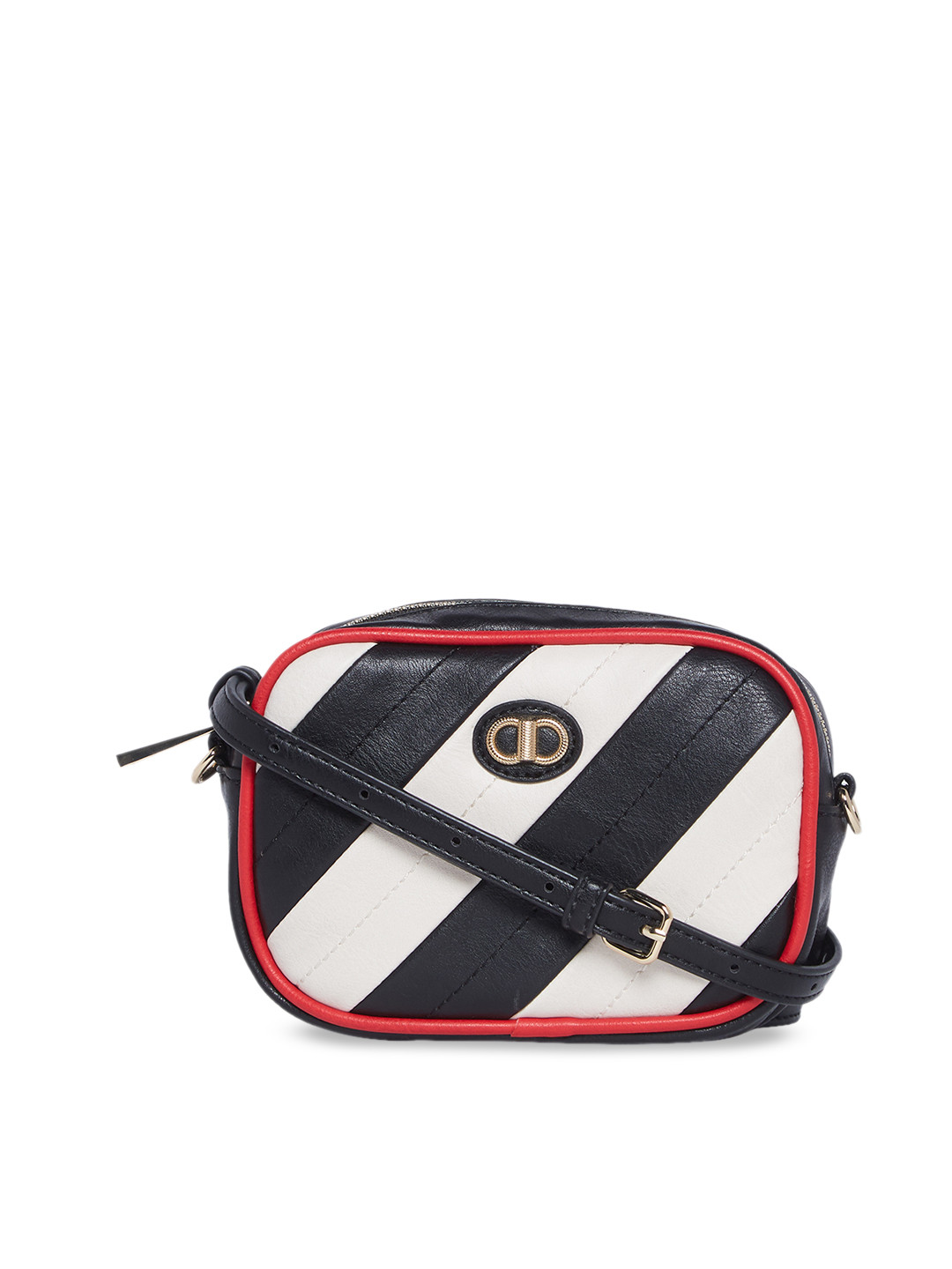 Buy ALDO White & Black Colourblocked Sling Bag Handbags for Women