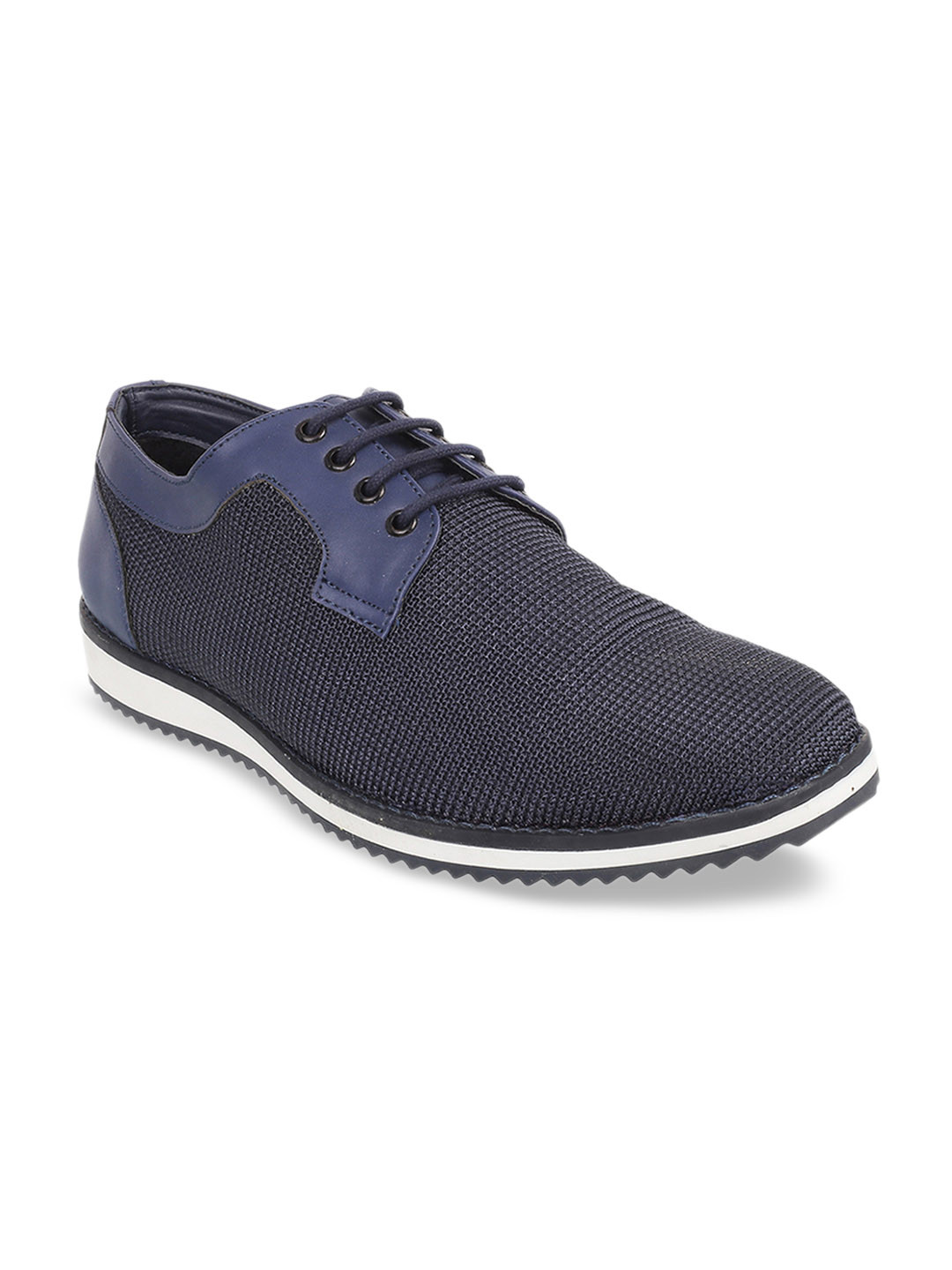 Buy Mochi Men Navy Blue Leather Sneakers Casual Shoes for Men 11509636 Myntra