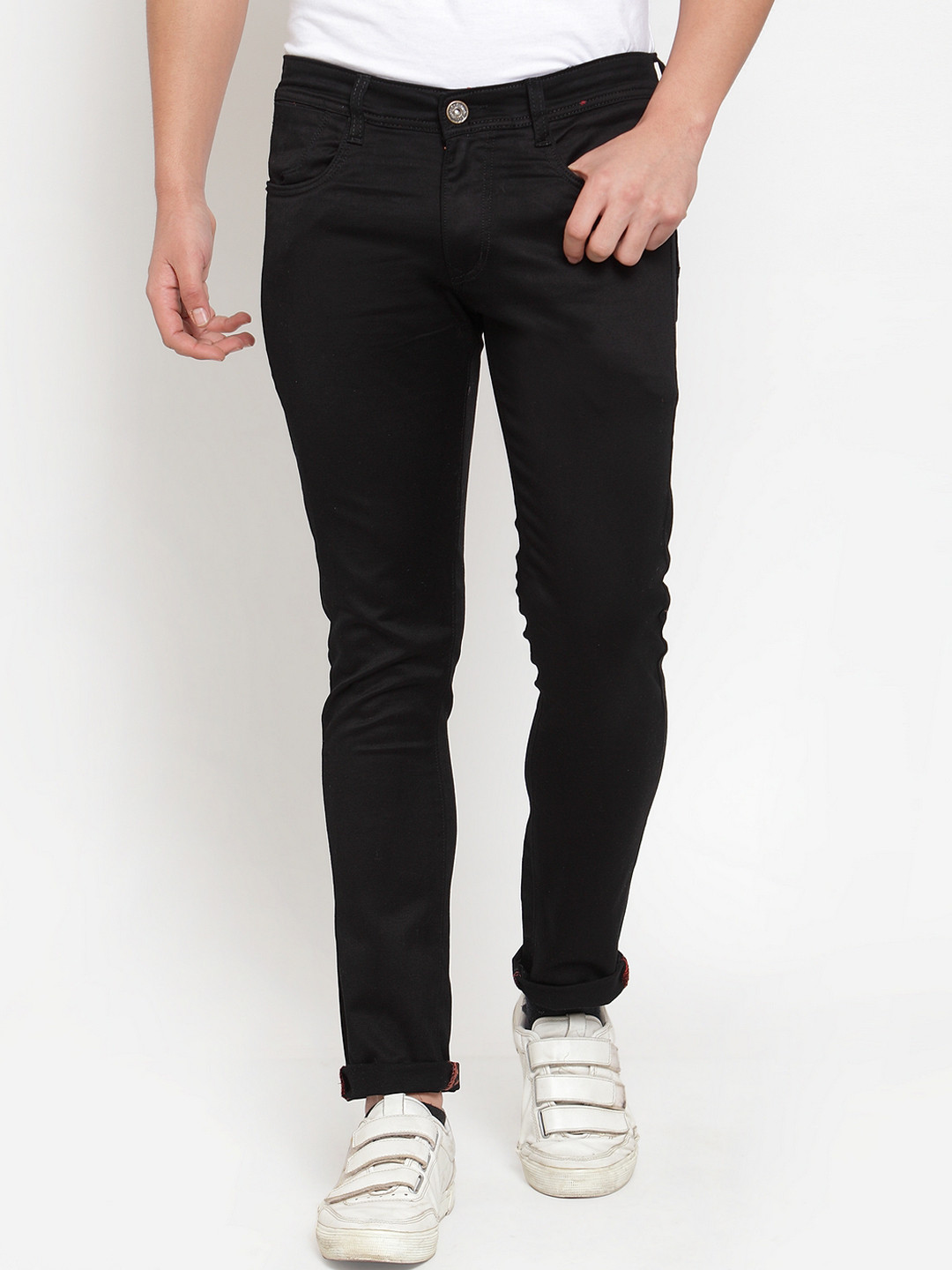 Buy Rodamo Men Black Slim Fit Mid Rise Clean Look Stretchable Jeans