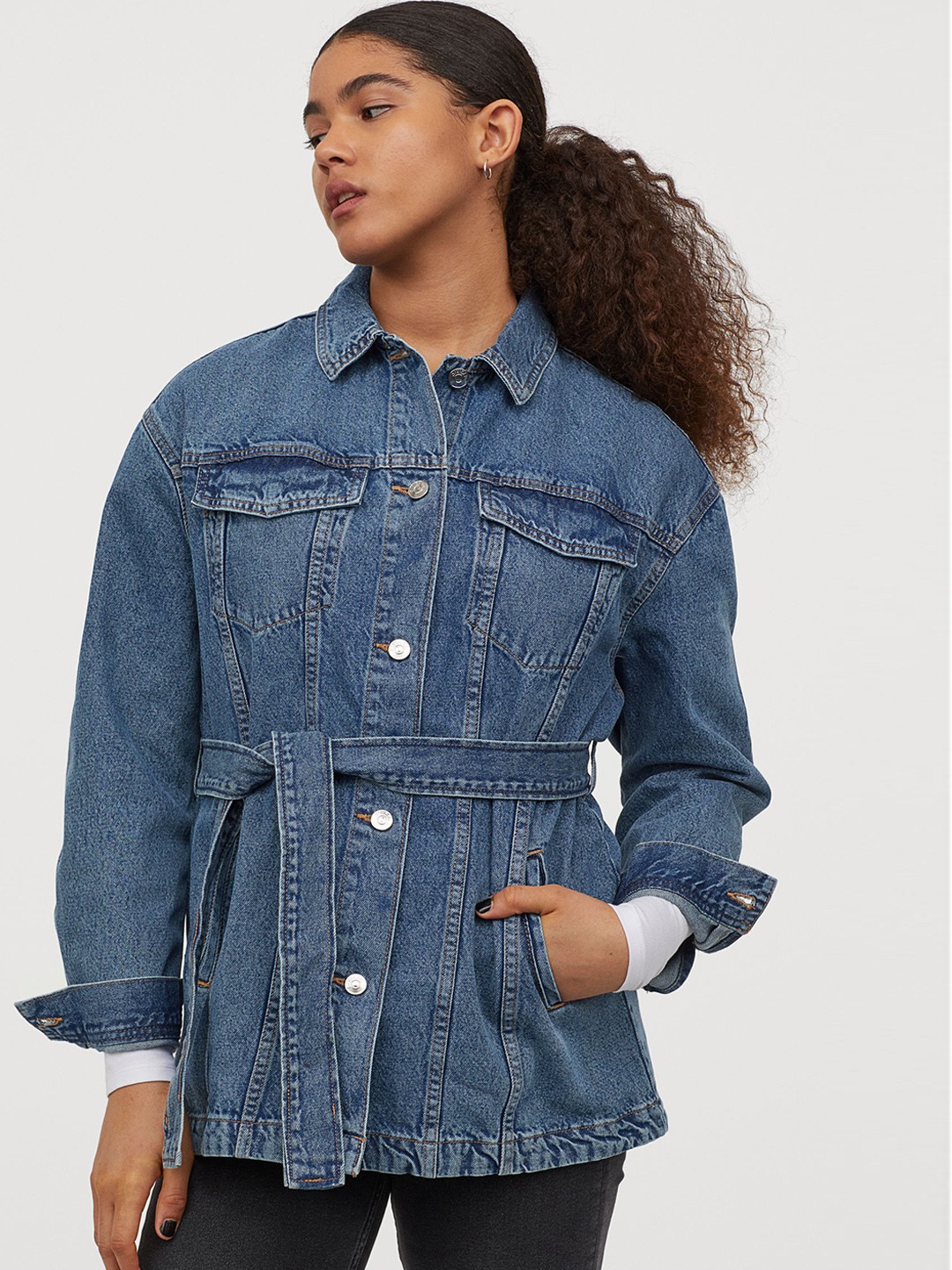 womens denim shirt h&m