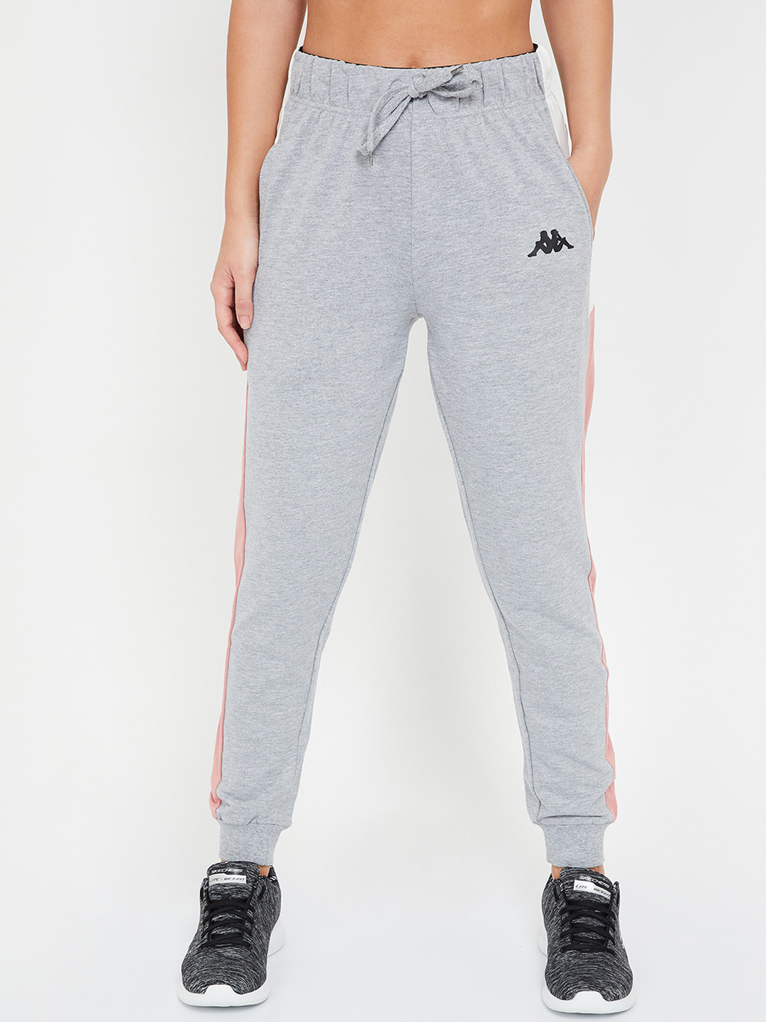 Buy Kappa Women Grey Solid Joggers Track Pants for Women 11529326