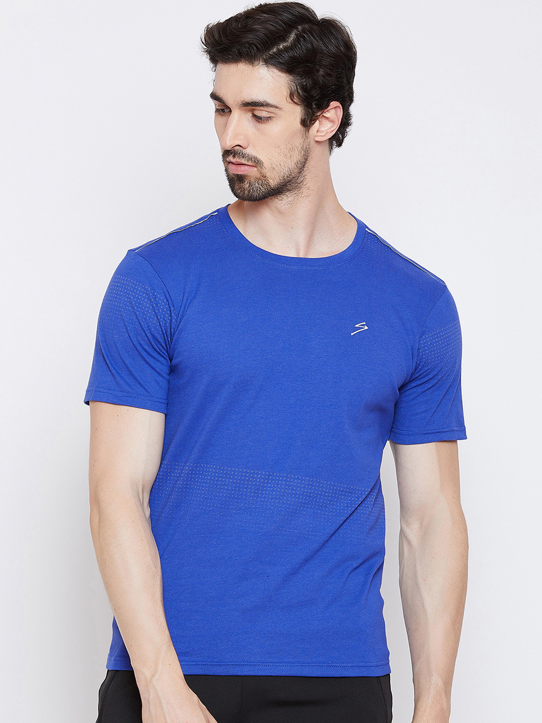 Buy SG Men Blue Slim Fit Solid Round Neck T Shirt Tshirts for Men