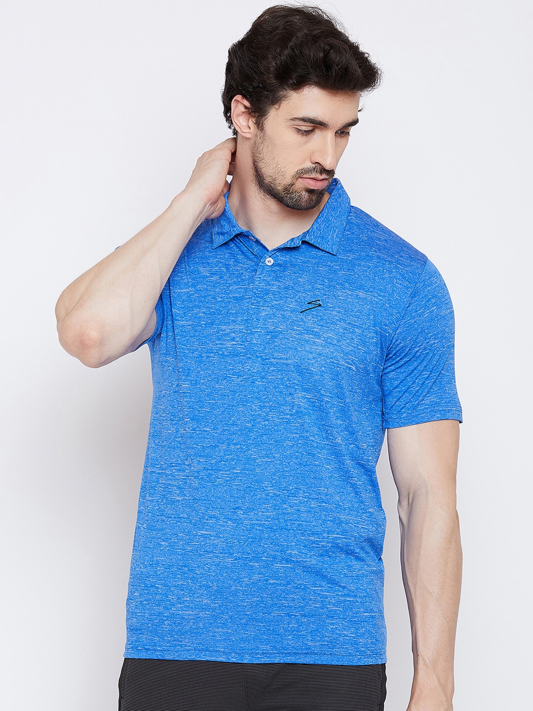 Buy SG Men Blue Slim Fit Solid Polo Collar T Shirt - Tshirts for Men ...