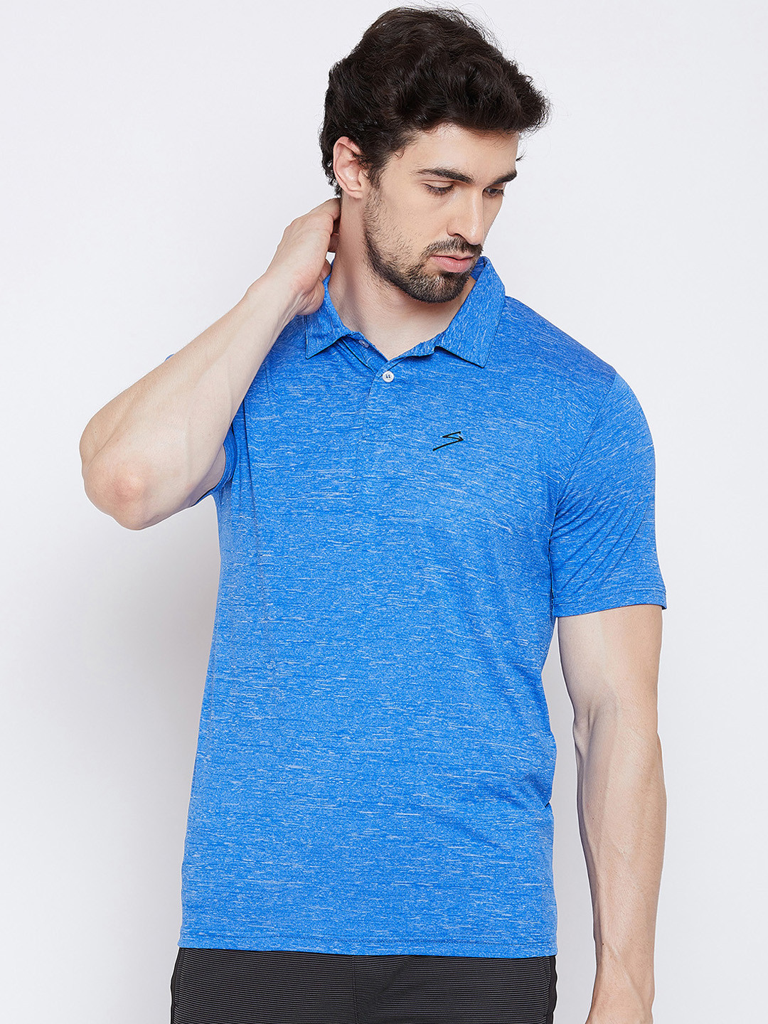 Buy SG Men Blue Slim Fit Solid Polo Collar T Shirt Tshirts for Men