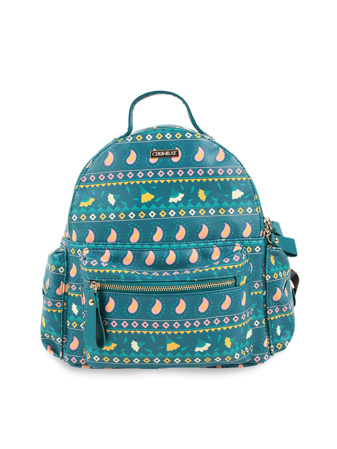 Buy Chumbak Women Teal Blue & Pink Printed Backpack Backpacks for Women 11558222 Myntra
