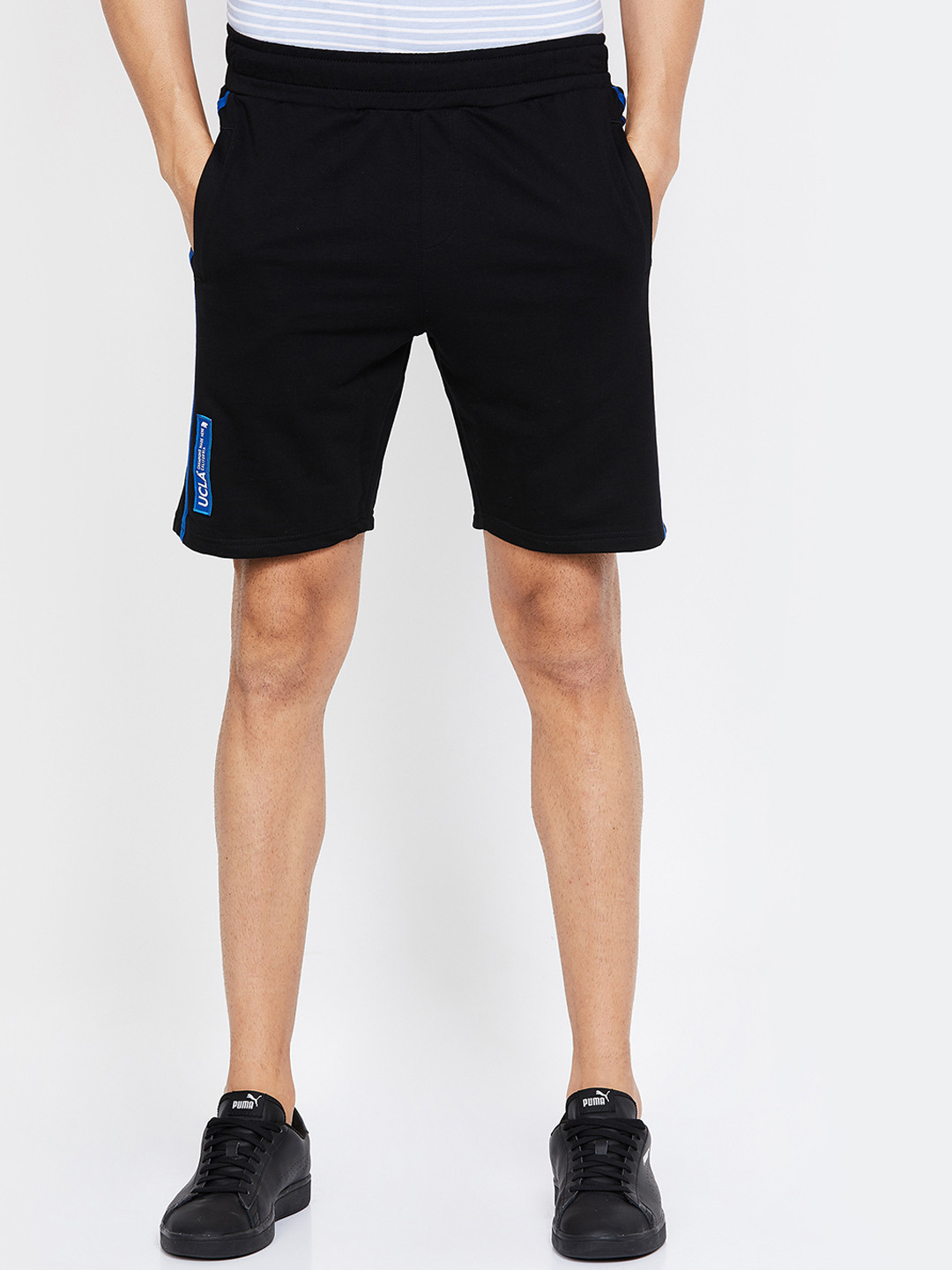 Buy UCLA Men Black Solid Regular Fit Shorts Shorts for Men 11558024