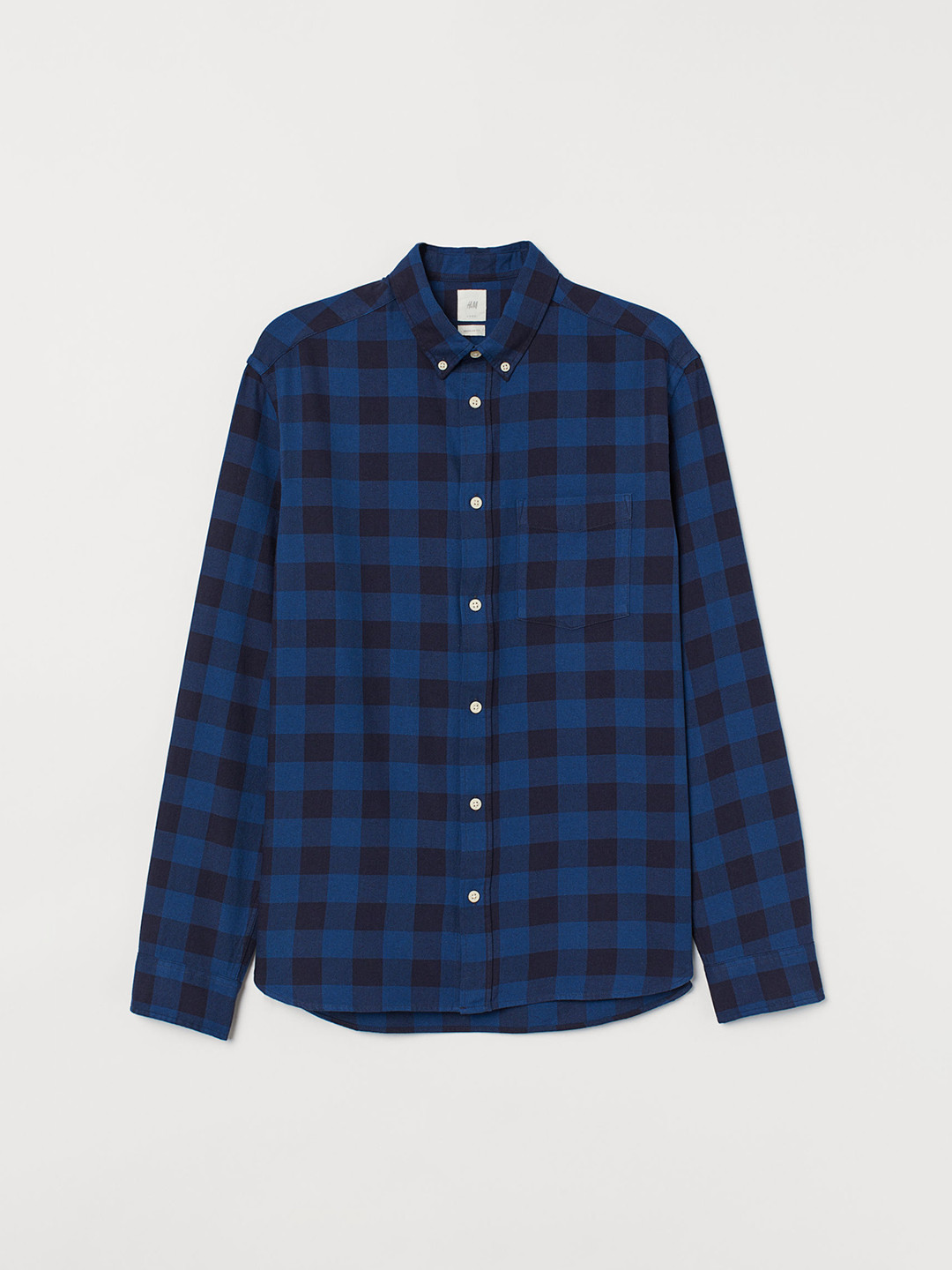 Buy H&M Men Blue Checked Cotton Shirt Regular Fit Shirts for Men