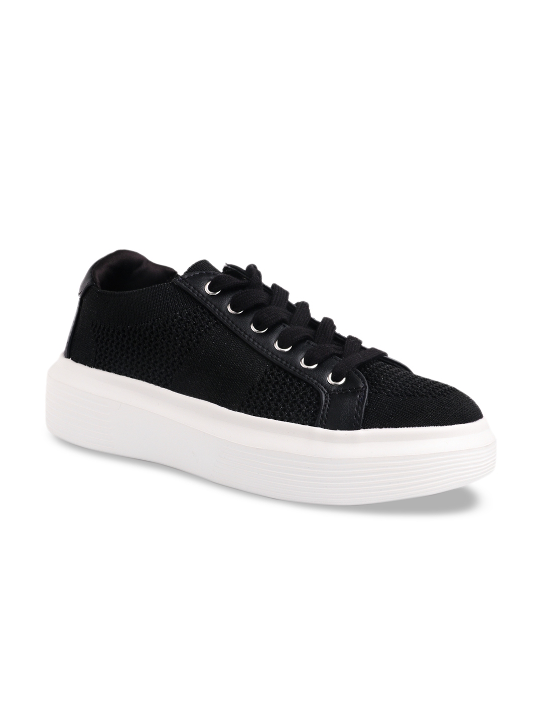 london rag solid black sneakers