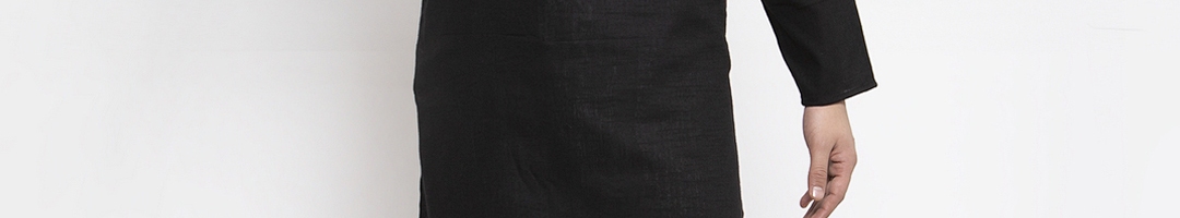 Buy Jompers Men Black & White Solid Kurta With Churidar - Kurta Sets ...