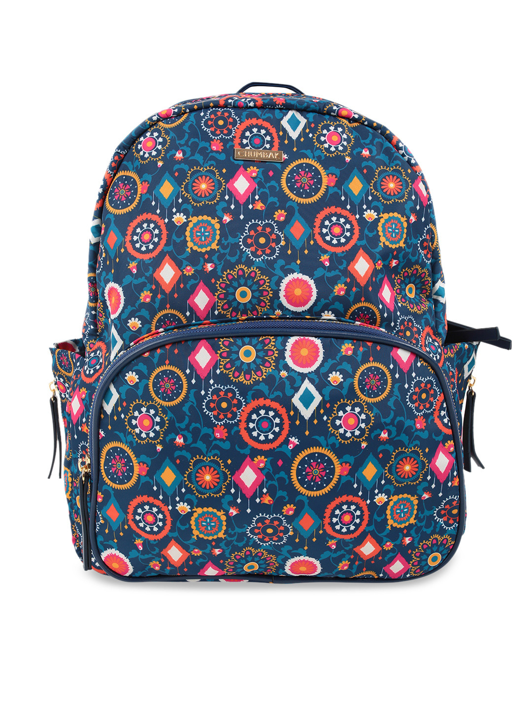 Buy Chumbak Women Navy Blue & Pink Printed Backpack Backpacks for