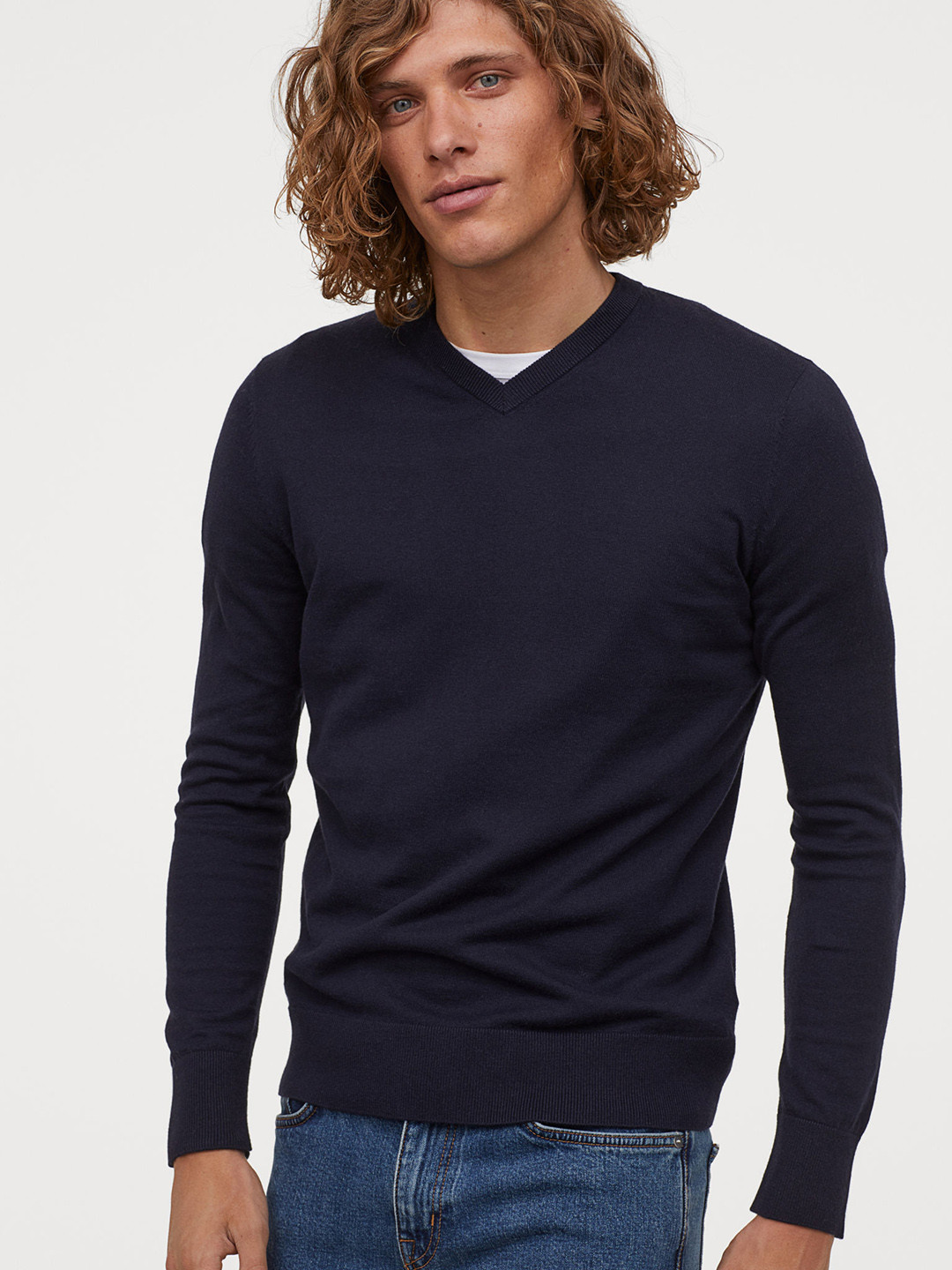 Buy H&M Men Blue Cashmere Blend Jumper Sweaters for Men 11556284 Myntra