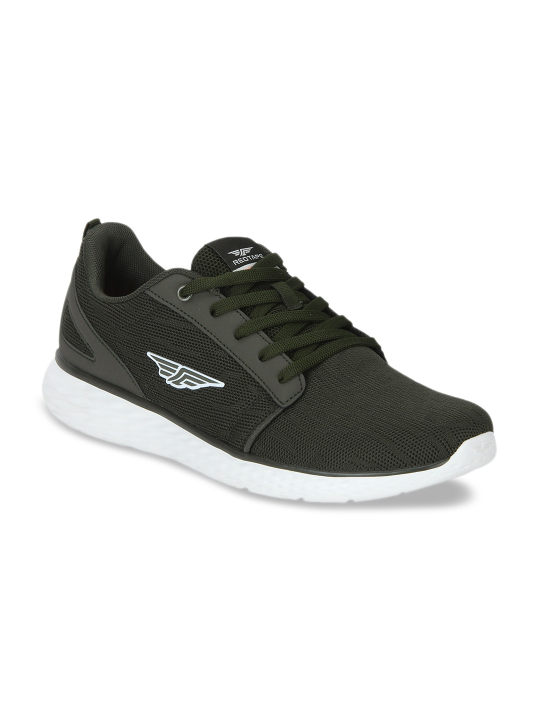 red tape men olive green mesh walking shoes