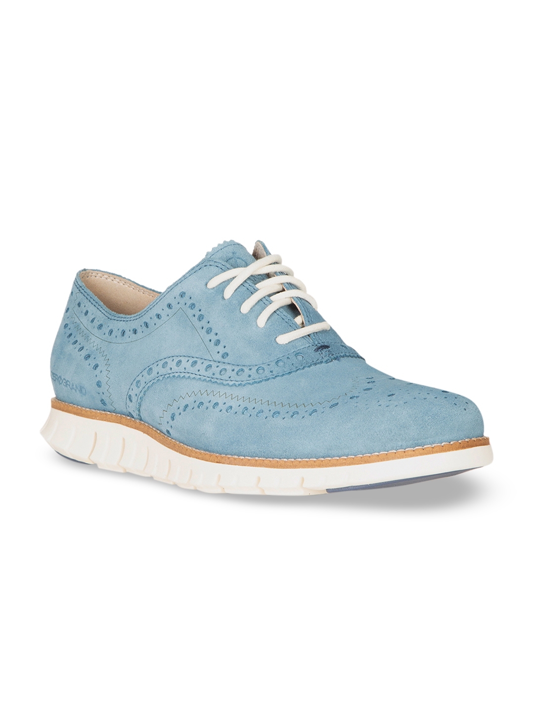 cole haan zerogrand wingtip blue