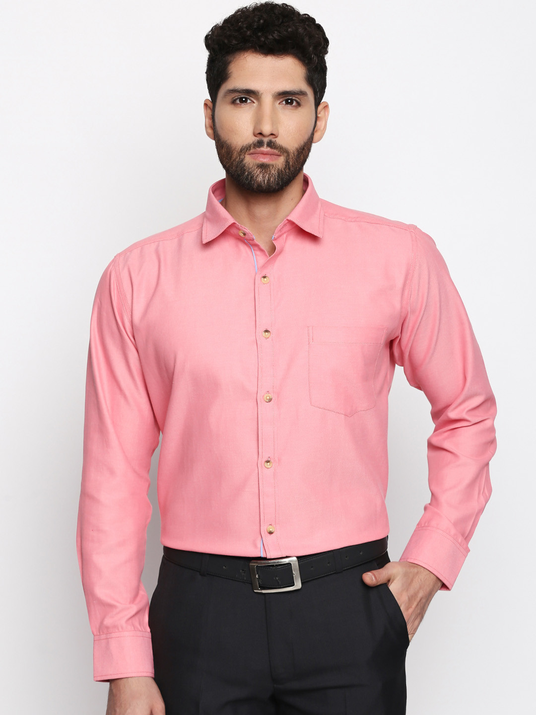 Buy Solemio Men Pink Regular Fit Solid Formal Shirt Shirts for Men