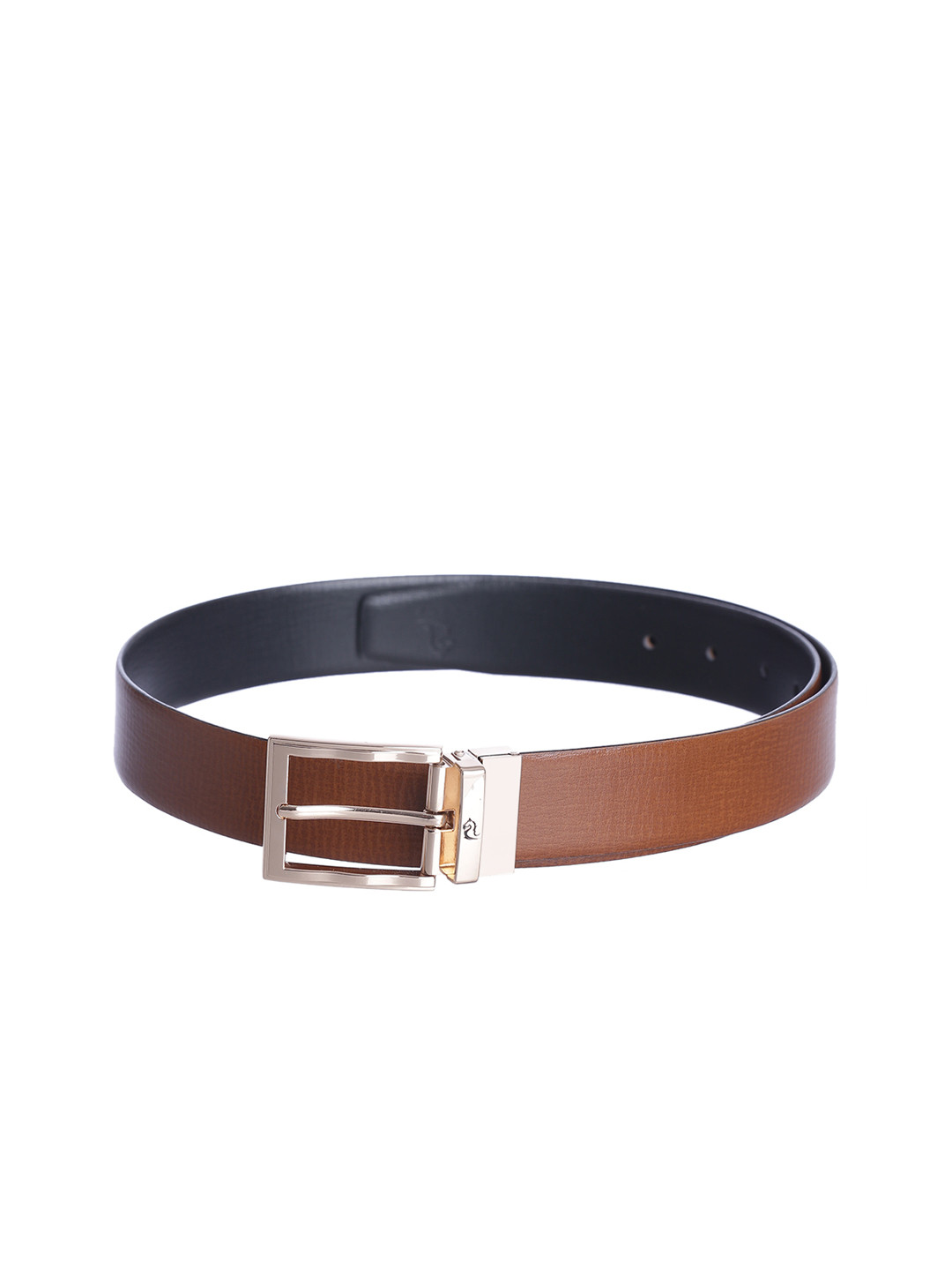 Buy Kara Men Tan Brown & Black Reversible Solid Leather Belt Belts
