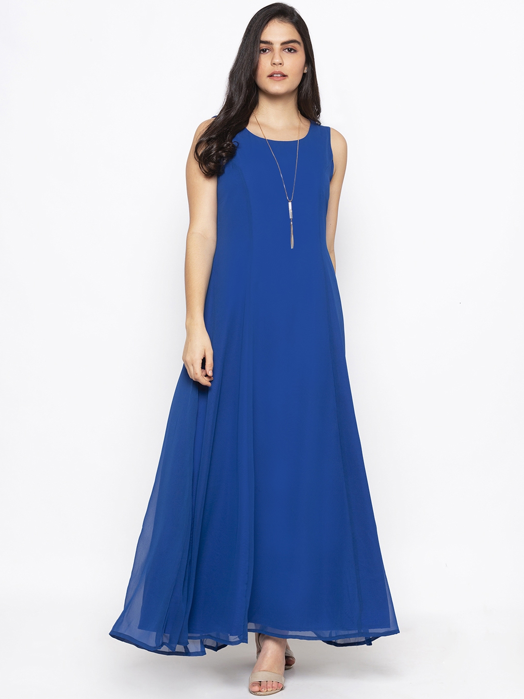 Buy Iti Women Blue Solid Maxi Dress Dresses For Women 11621592 Myntra 4656