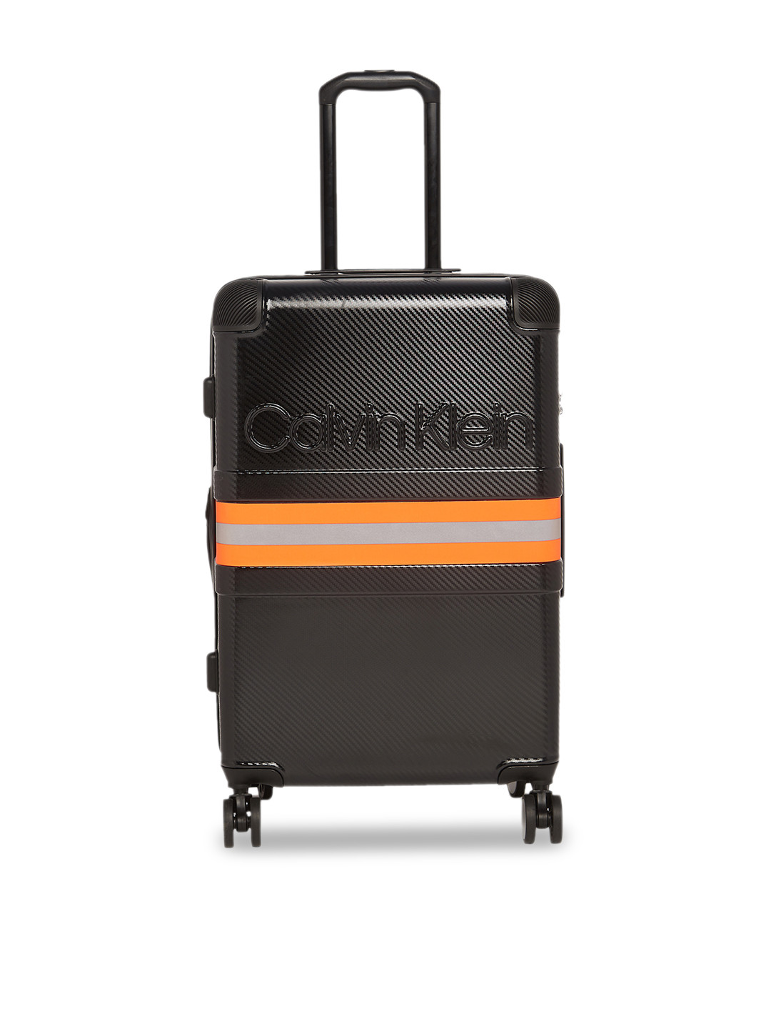 Buy Calvin Klein Black Textured Marshall Hard Sided Medium Trolley