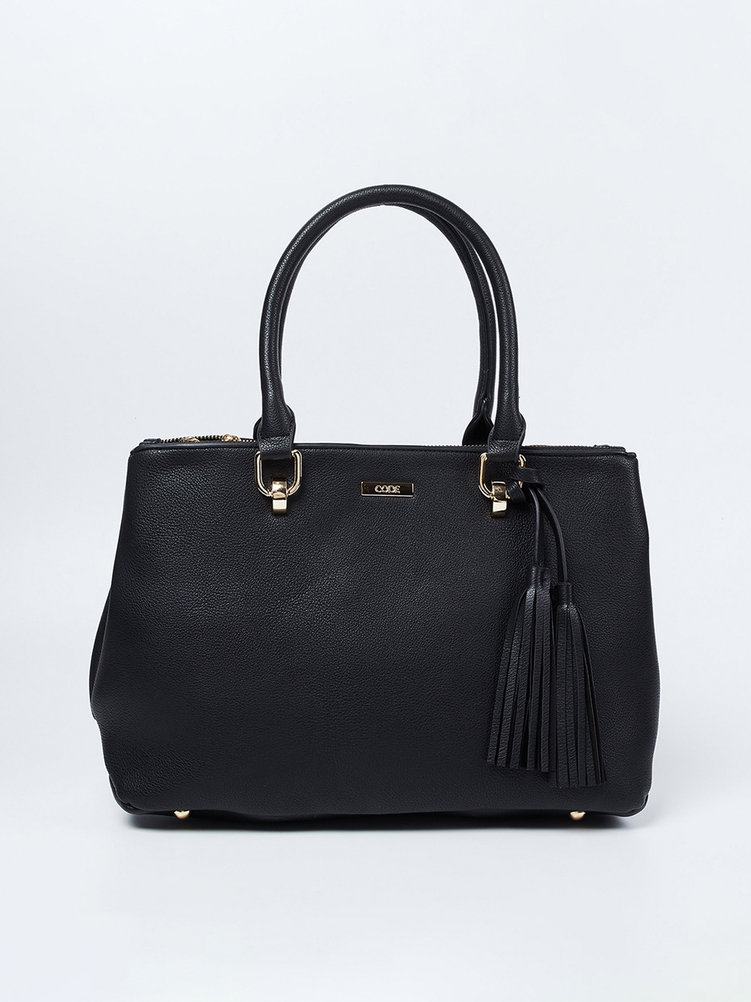 Buy CODE By Lifestyle Black Solid Handheld Bag - Handbags for Women ...