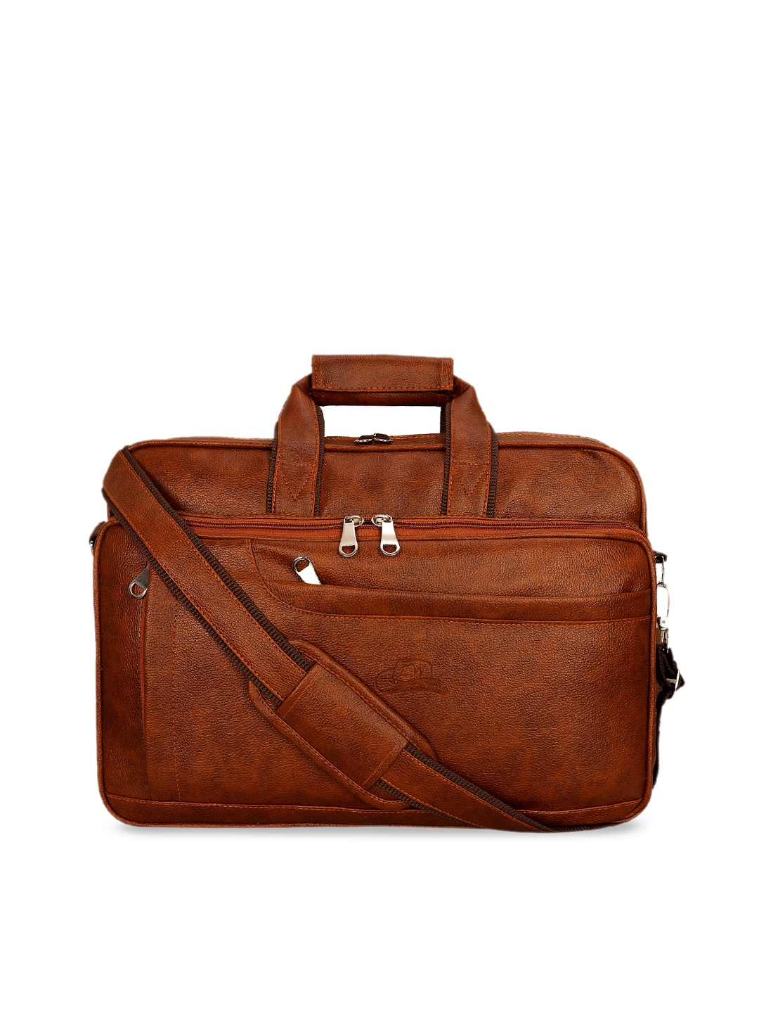 Buy Leather World Unisex Tan Brown Solid Laptop Bag Laptop Bag for