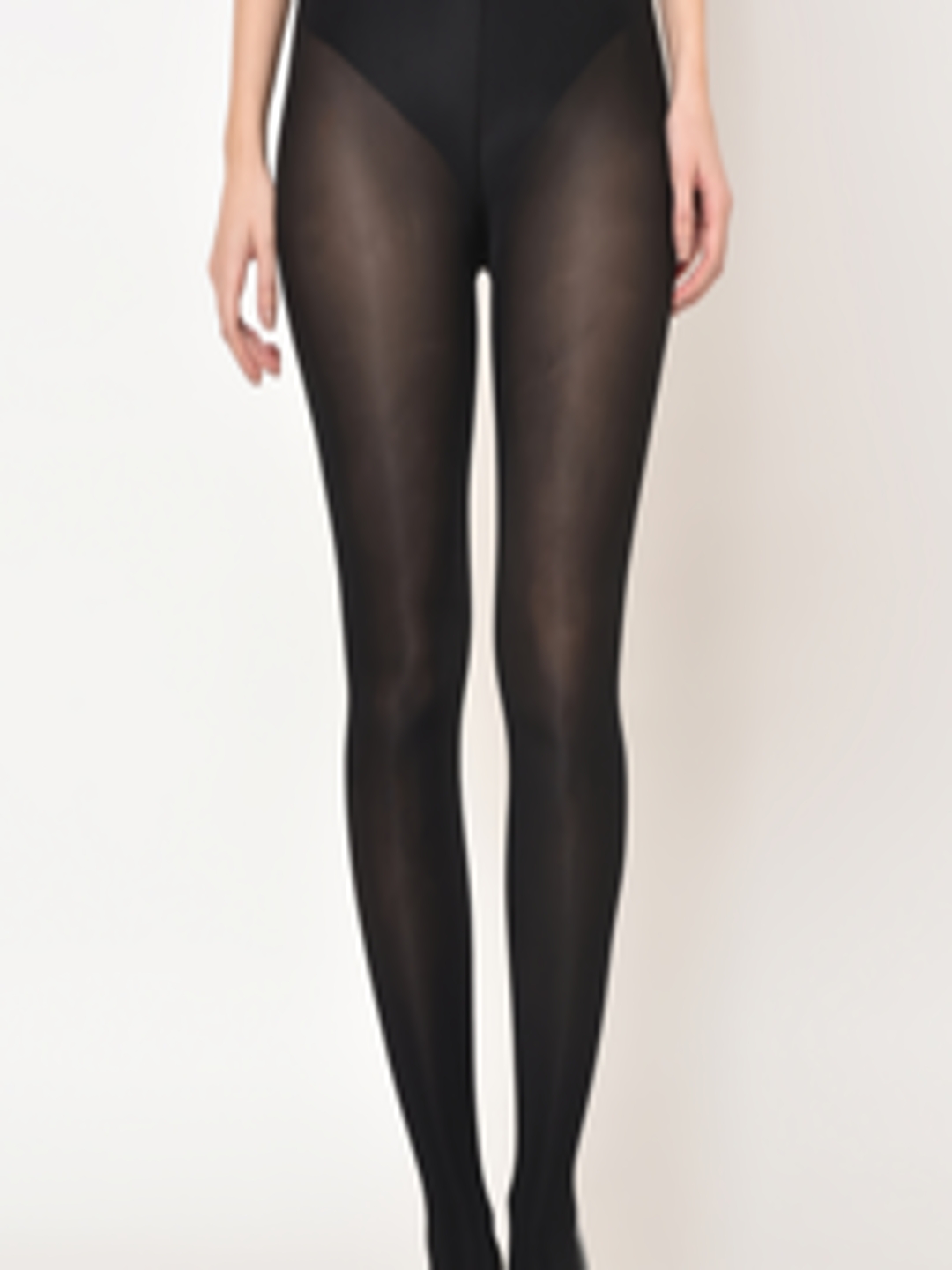 Buy Da Intimo Women Black Solid Semi Sheer Pantyhose Stockings