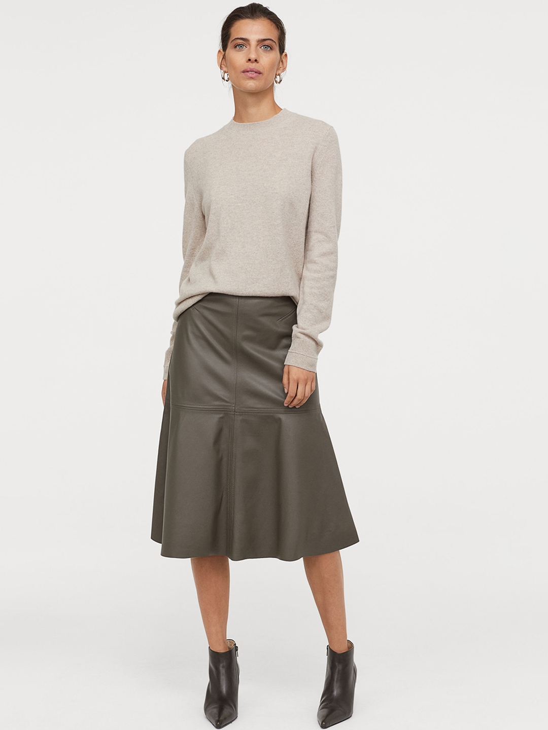 Buy H&M Women Grey Leather Skirt - Skirts for Women 11470082 | Myntra