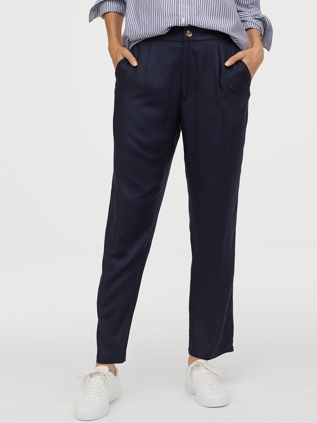 buy-h-m-woman-navy-blue-ankle-length-trousers-trousers-for-women