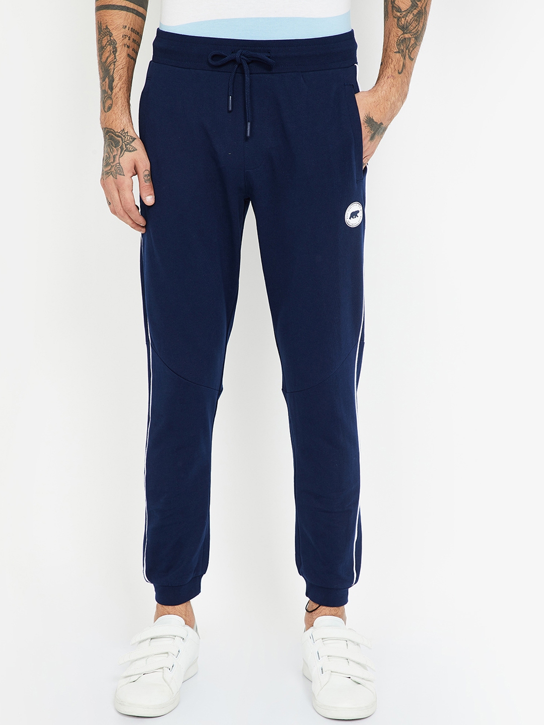 mens navy blue jogger pants
