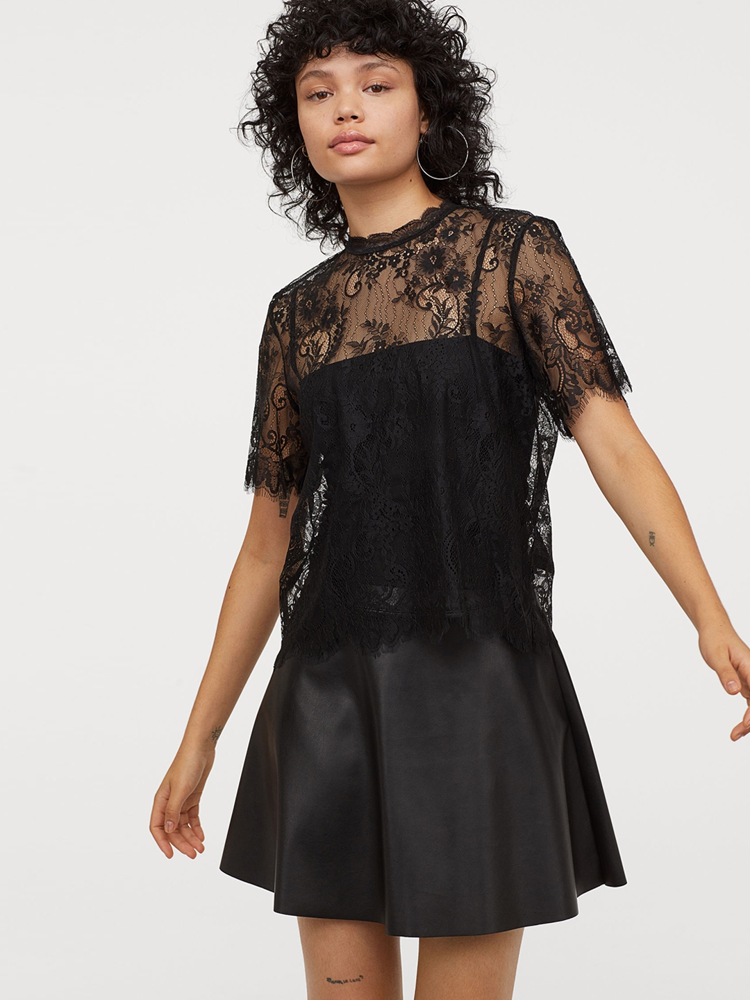Buy H&M Women Black Lace Top - Tops for Women 11470466 | Myntra
