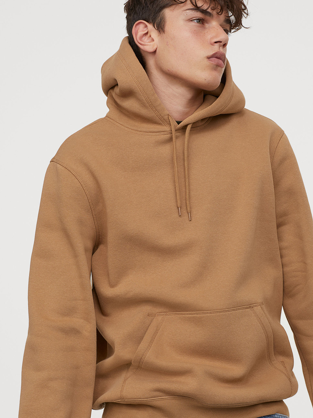 Buy H&M Men Beige Solid Hooded Sweatshirt Sweatshirts for Men