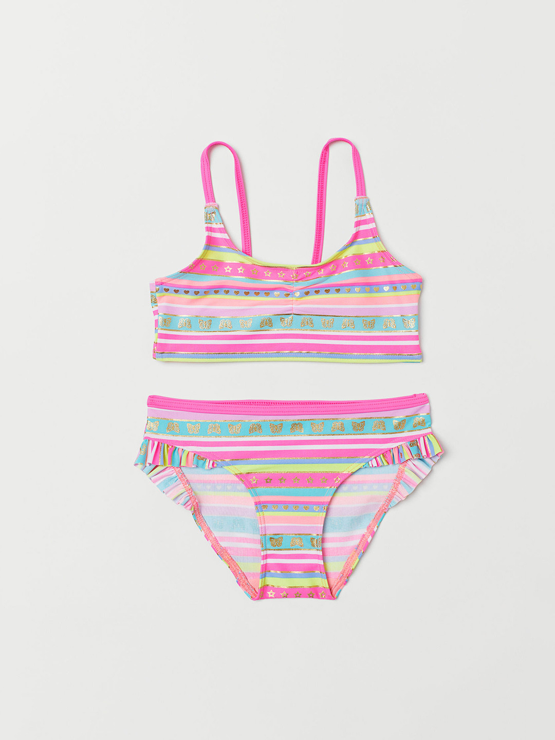 Buy H&M Girls Pink & Blue Striped Bikini Swimwear for Girls 11470890