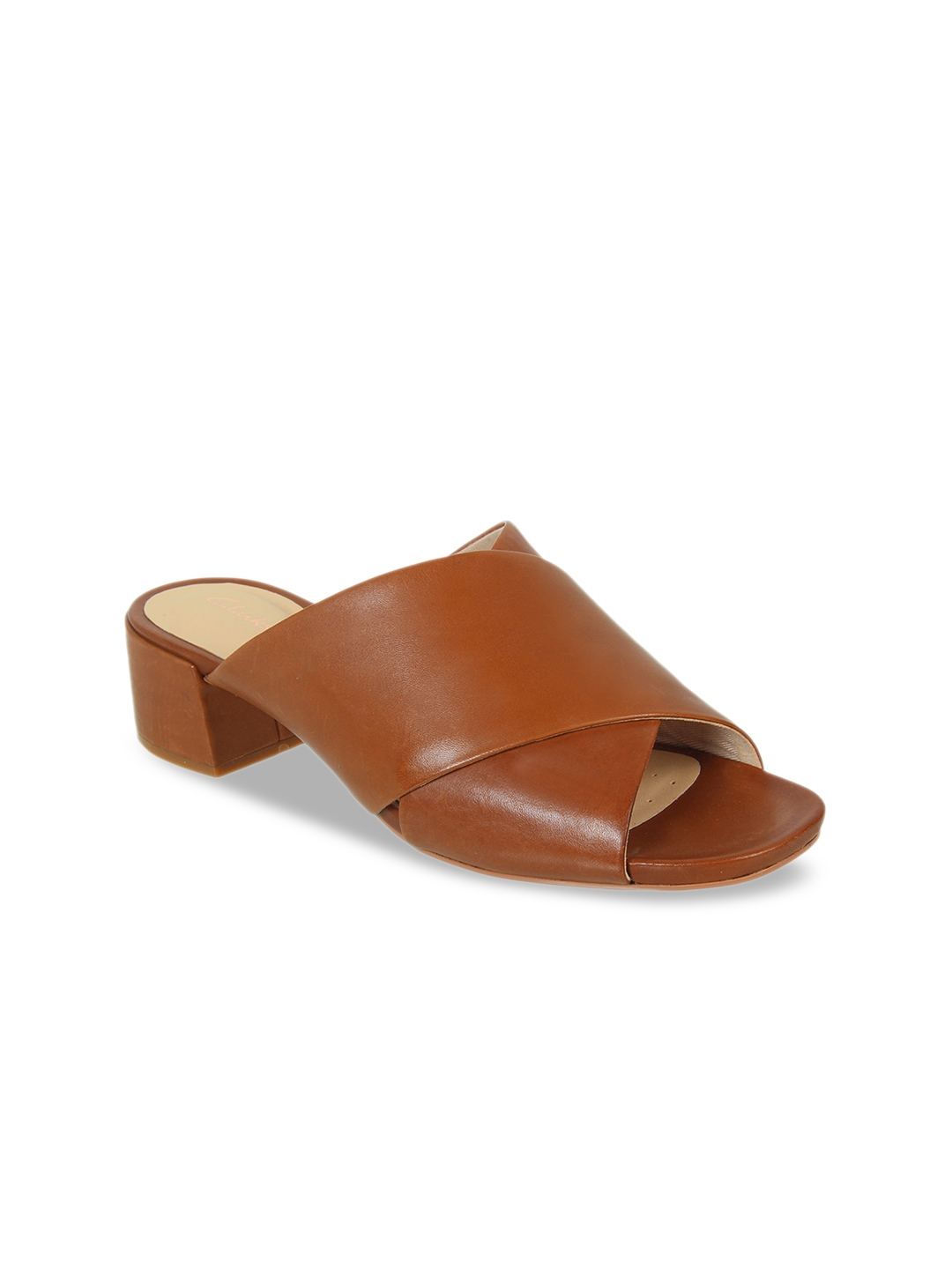 tan leather mules heels