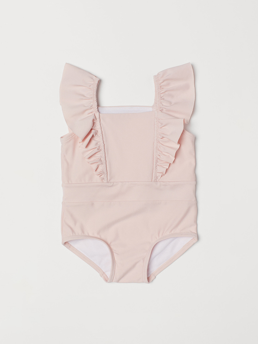 Buy H&M Girls Pink Solid Swimsuit With Frills Swimwear for Girls