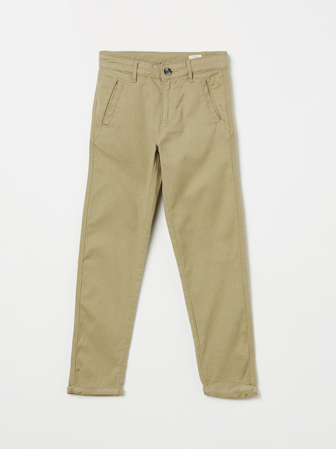 Buy Bossini Boys Khaki Regular Fit Solid Regular Trousers - Trousers ...