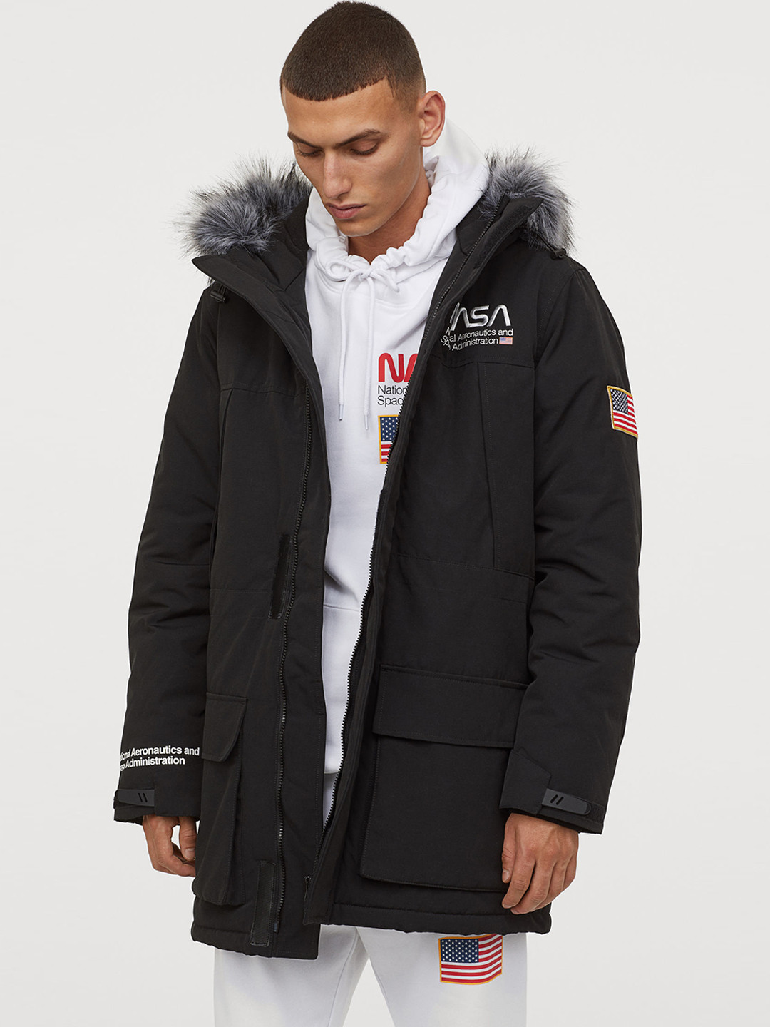 Buy H&M Men Black Padded Hooded Jacket Jackets for Men 11473858 Myntra