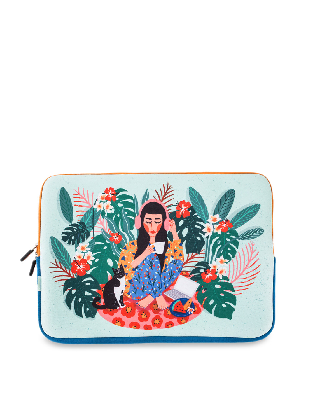 Buy Chumbak Unisex Red & Blue Printed Laptop Sleeve Laptop Bag for